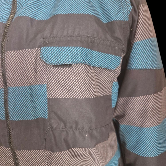 Burton Kids Jacket in Blue and Gray Stripes Size XL 14-16 - Picture 5 of 9